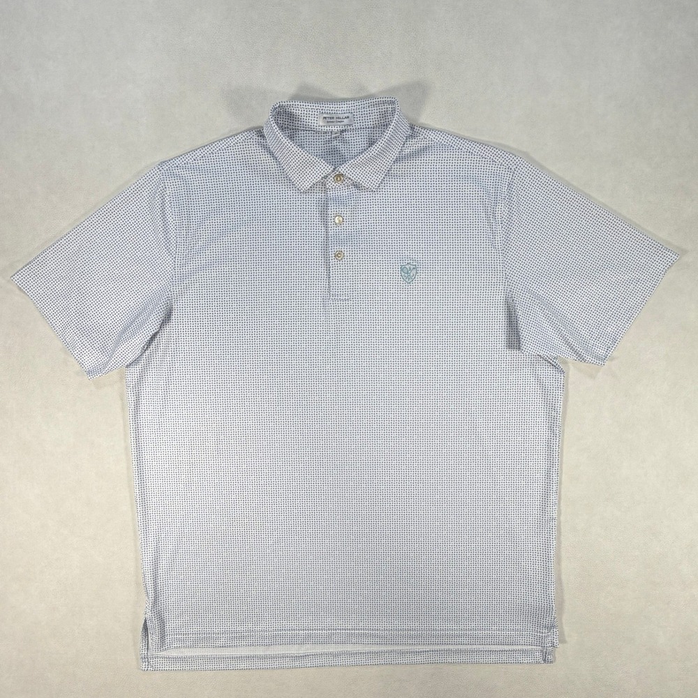 Peter Millar Summer Comfort Polo Shirt Mens XL Geometric Print Biltmore Forest